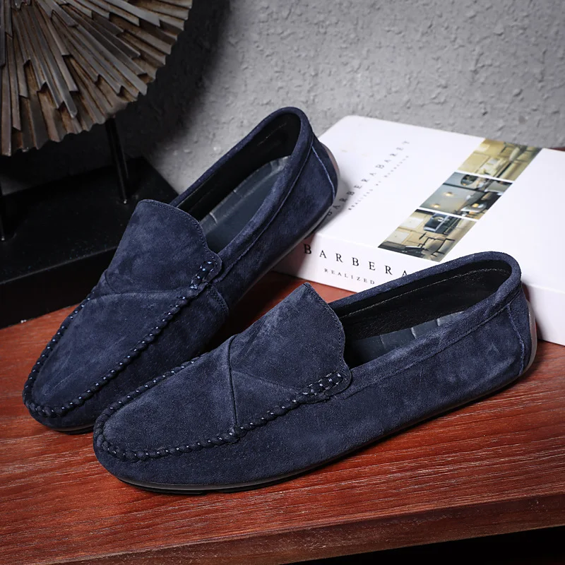 

Men Leather Shoes 2021 Fashion New Spring Summer Brand Leather Drive Mens Casual Shoes Man Moccasins Comfy Slip-On