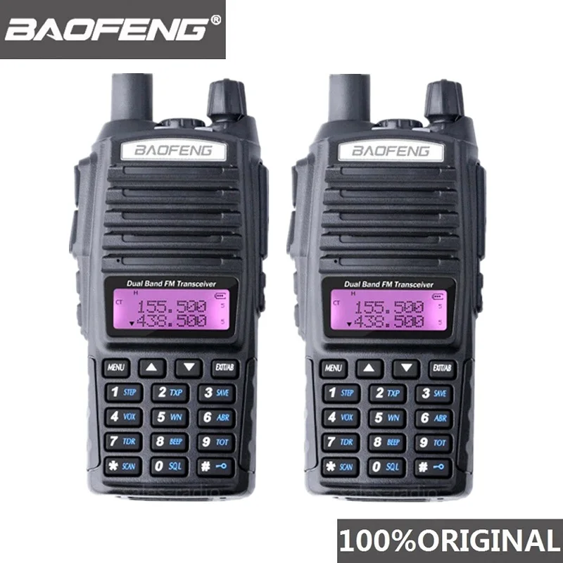 2 шт. 100% Baofeng UV 82 Двухканальные рации 10 км Dual Band 136 174/400 520 мГц FM ветчиной