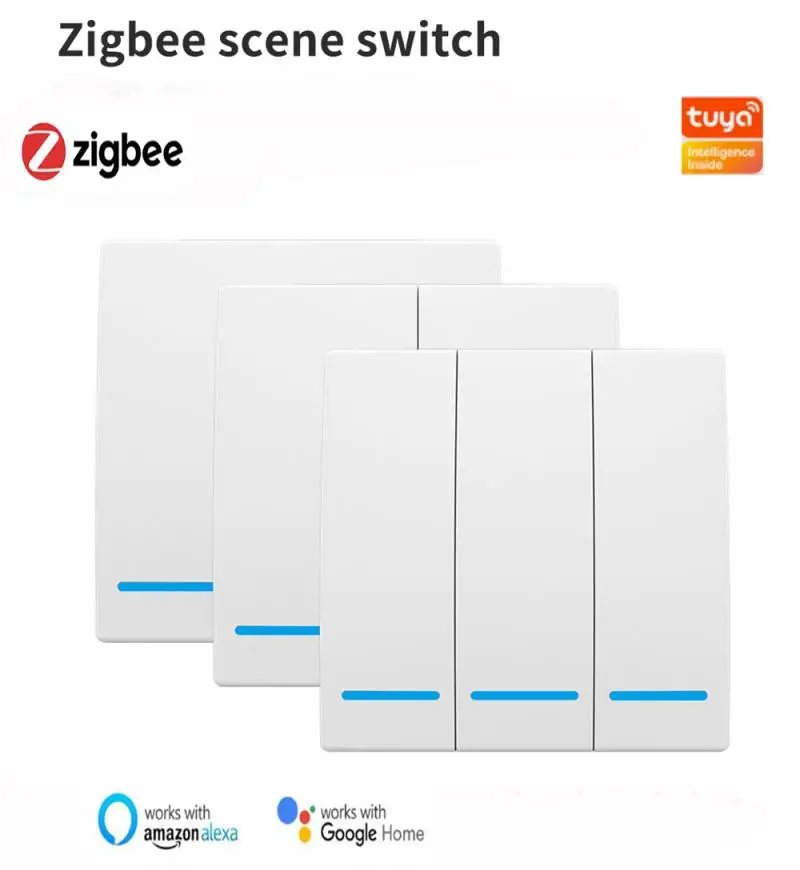

Переключатель для умного дома Tuya Zigbee, 1/2/3 клавиш, дистанционное управление через приложение