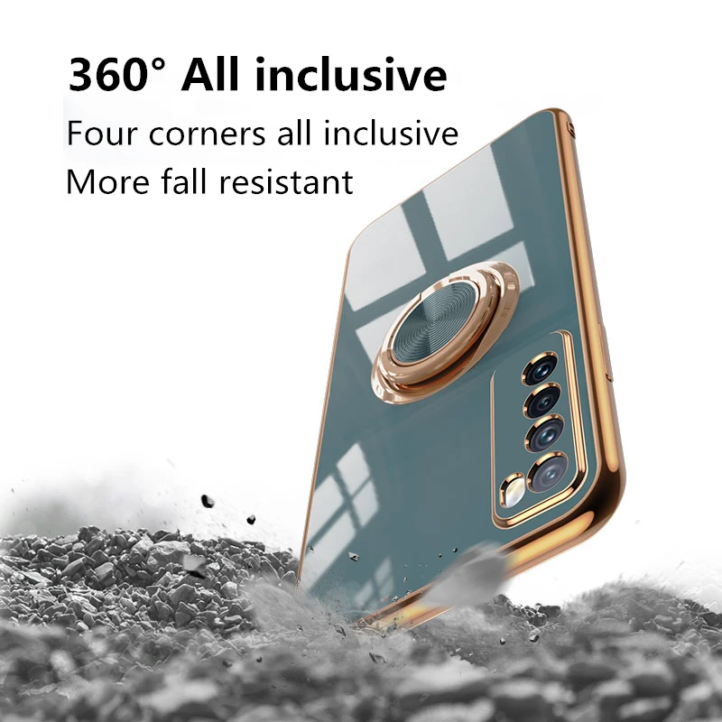 

Magnetic Bracket Plating Case For Huawei Nova 7 7SE 6 6SE Pro Luxury Fashion Soft Silicone Cover For Huawei Honor 30 30S 20 Pro