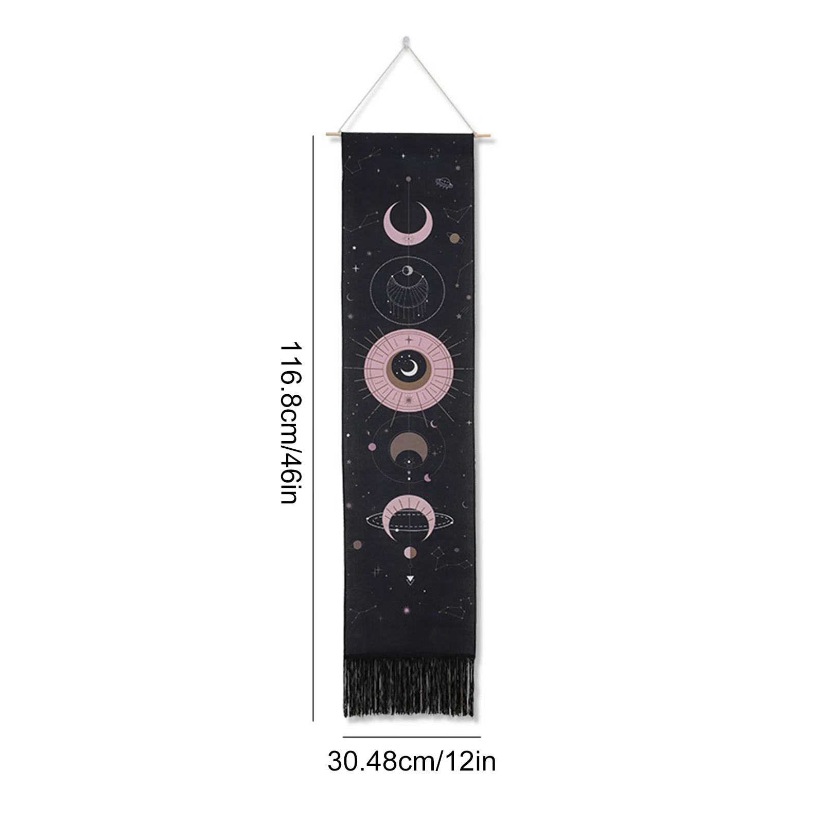 

Moon Phase Tassel Tapestry Wall Hanging Tapestry Boho Art Tapestries For Living room Bedroom Shopping Mall Decoration