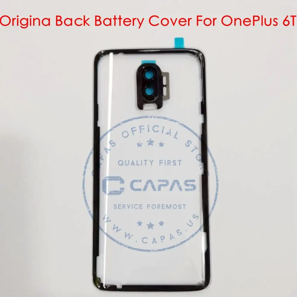 Оригинал для OnePlus 6T Задняя крышка батареи + оригинальный клей стеклянный объектив