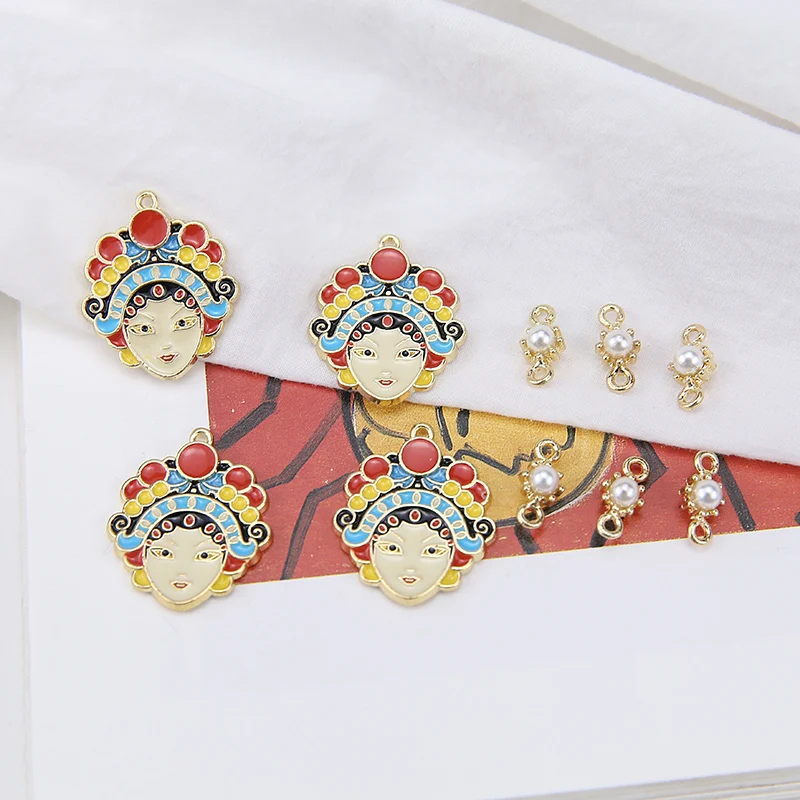 6 шт. Висячие серьги из сплава с масляной оперы Хуа Дэн кулон в виде Аватара для