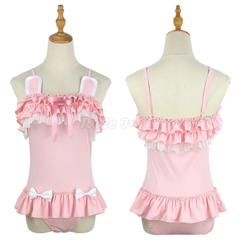 

Sexy Women Siamese Swimsuit Cosplay Costume Halloween Party Three-dimensional Ears Ruffled Swimming Bodysuit C55M253