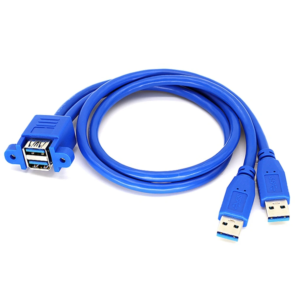 

USB 3,0 Verlängerung кабель Dual USB 3,0 Stecker auf Dual USB 3,0 bliche mit Schraube Panel Montieren 50cm