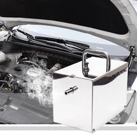 C F Chrome Sliver  Automotive Smoke Machine 12V -60Kpa Built-In Air Pump System Detector Tester Pipe For Car Repair Tool