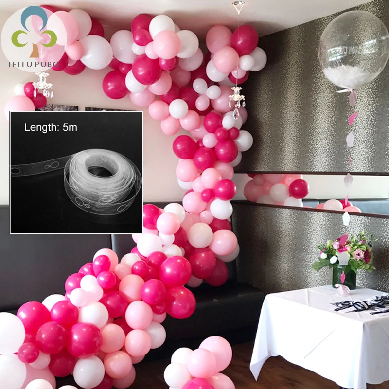5 м прозрачная полоска для воздушных шаров инструмент фиксации Свадебный день