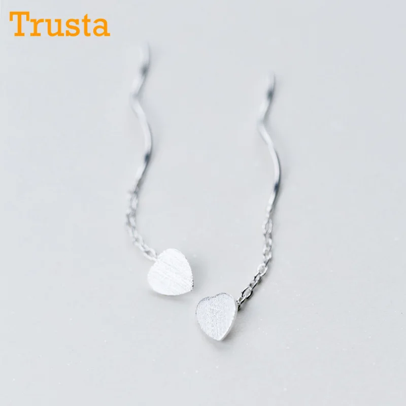Серьги гвоздики в форме сердца Trusta из 100% стерлингового серебра 925 пробы с