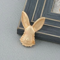 original creative art three dimensional handmade plate rabbit lovely temperament fog face gold coat brooch brooch