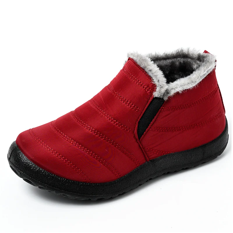

Women Boots Ultralight Winter Shoes Women Ankle Botas Mujer Waterpoor Snow Boots Female Slip on Flat Casual Shoes Plush Footwear