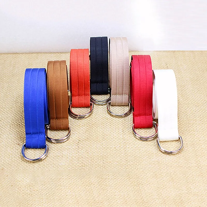 

1Pc New Double D shape Buckle canvas Belt Breathable Durable Nylon Weaving Belt Suitable for Jeans Solid Color Casual Waistband
