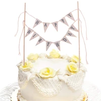 happy birthday cake topper cake flags wedding party cupcake decoration baby shower party supplies birthday banner