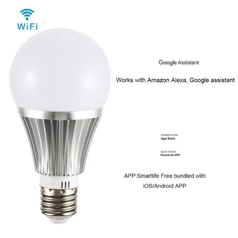 RGB полноцветная умная Энергосберегающая лампа E27 7 Вт светодиодный с регулируемой