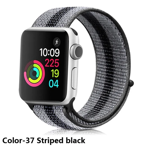 37 Спортивный ремешок-петля для apple watch 4, 5, 3, 44 мм, 40 мм, correa, 42 мм, 38 мм, iwatch, браслет, дышащий, apple, Аксессуары для часов - Цвет ремешка: 37