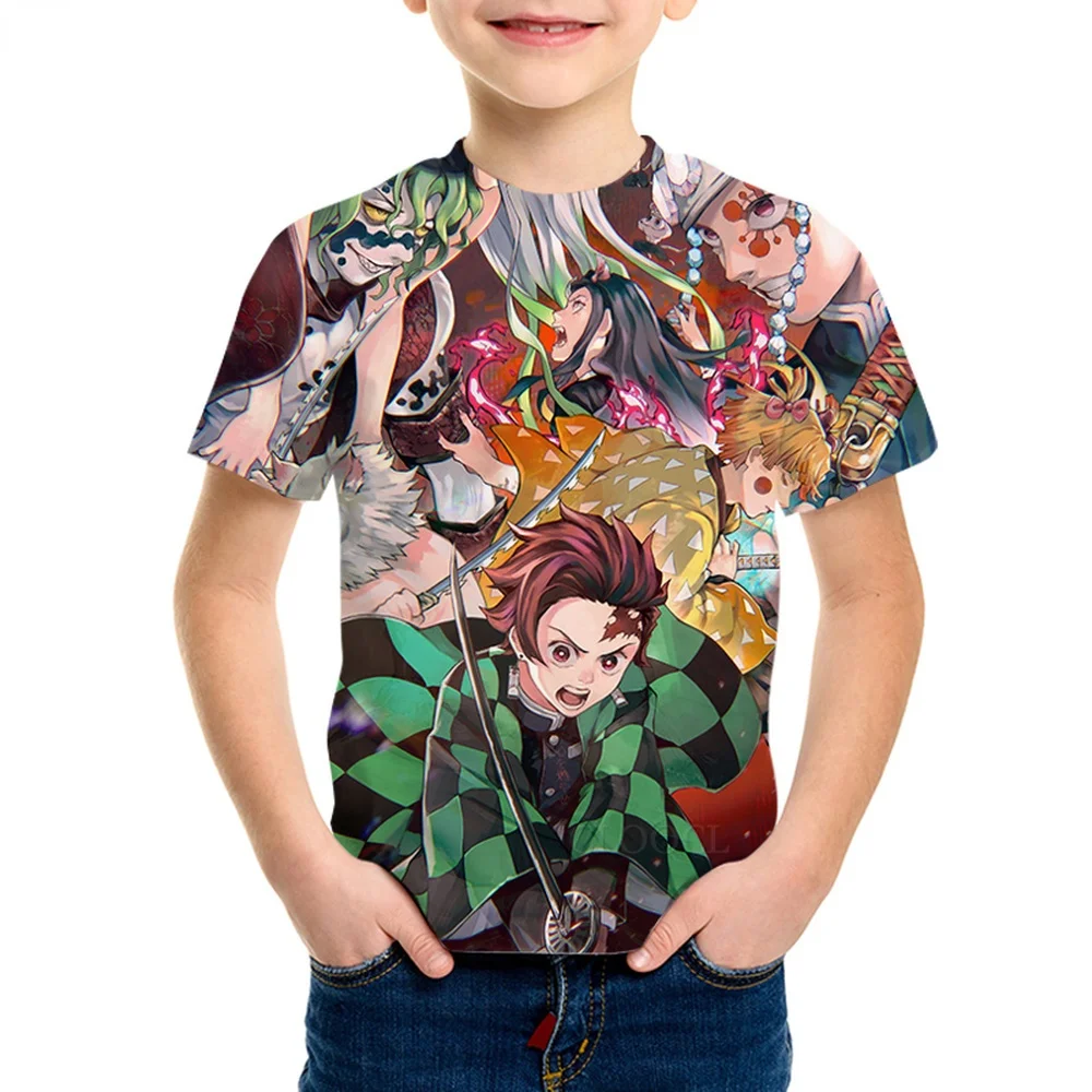 

CLOOCL детская футболка аниме рассекающий демонов 3D печать мальчик девочка Рождественская одежда для дочери подходящая одежда Харадзюку футб...