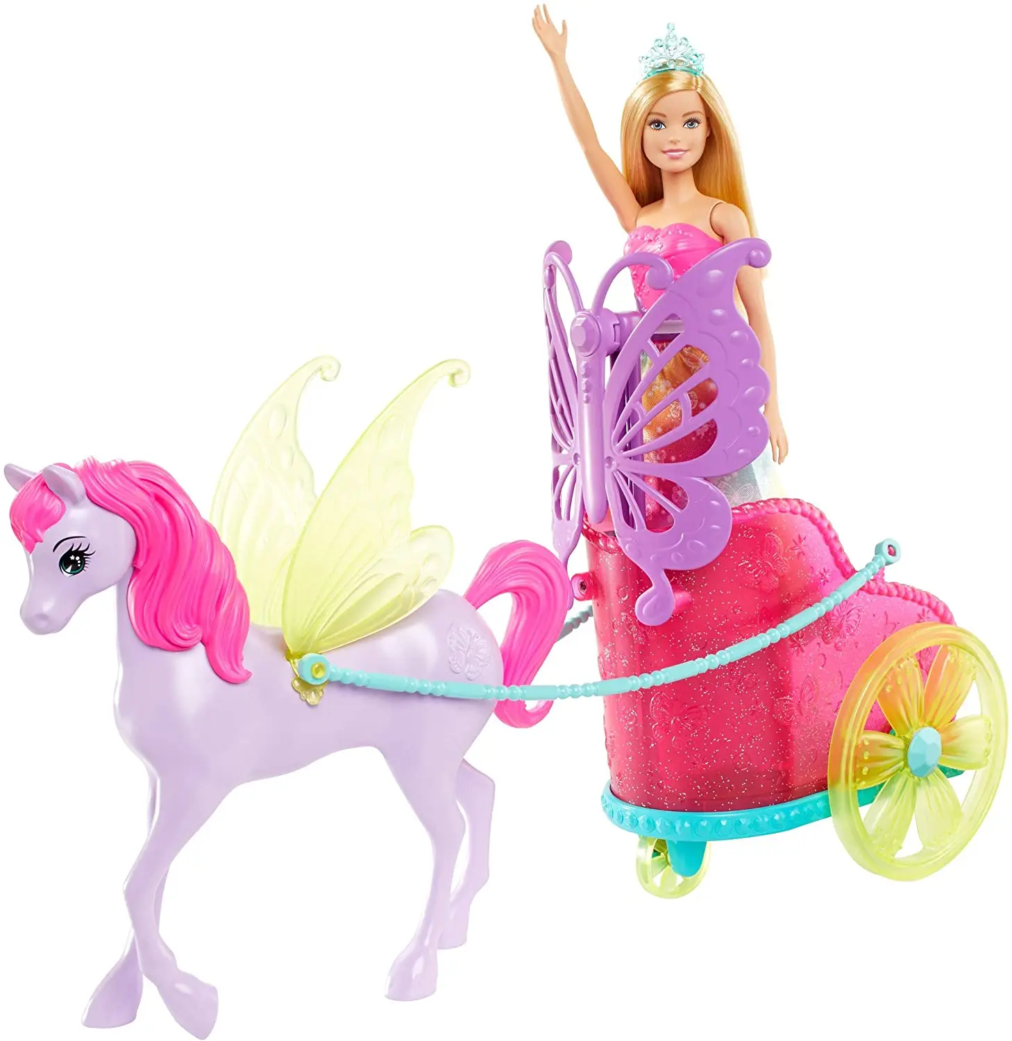 

Original Barbie Dreamtopia Princess Dolls Fantasy Horse Set Girls Doll Accessories Dream Carriage Toys for Children Gift Fashion