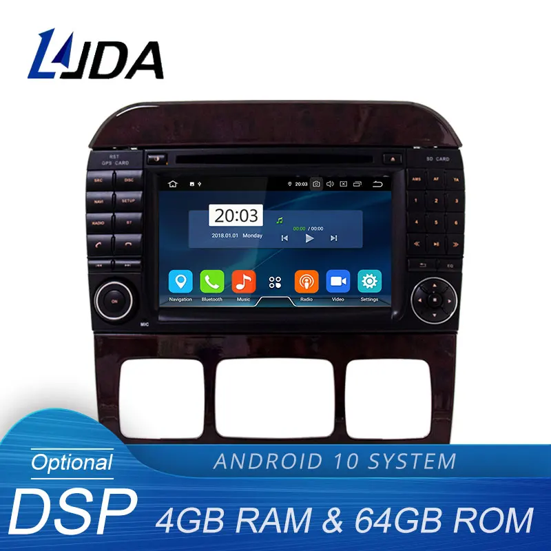 Автомобильный DVD-плеер LJDA Android 10 для Mercedes Benz S Class W215 W220 S320 S400 S420 S430 S280 S350 GP стерео 2Din