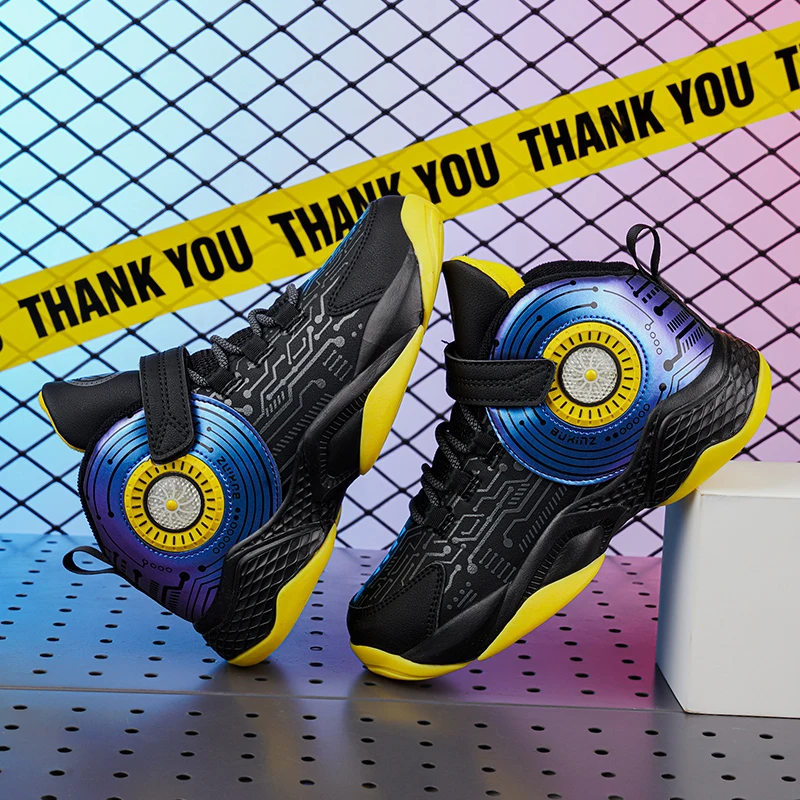 Zapatillas deportivas de tendencia para ni&ntilde;o, botines deportivos para correr, ligeros, de cuero, duraderos, para actividades al aire libre-1