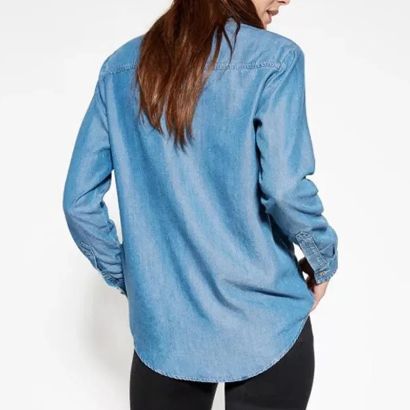 Женские джинсовые рубашки осень хит продаж вышивка в виде животных модные джинсы