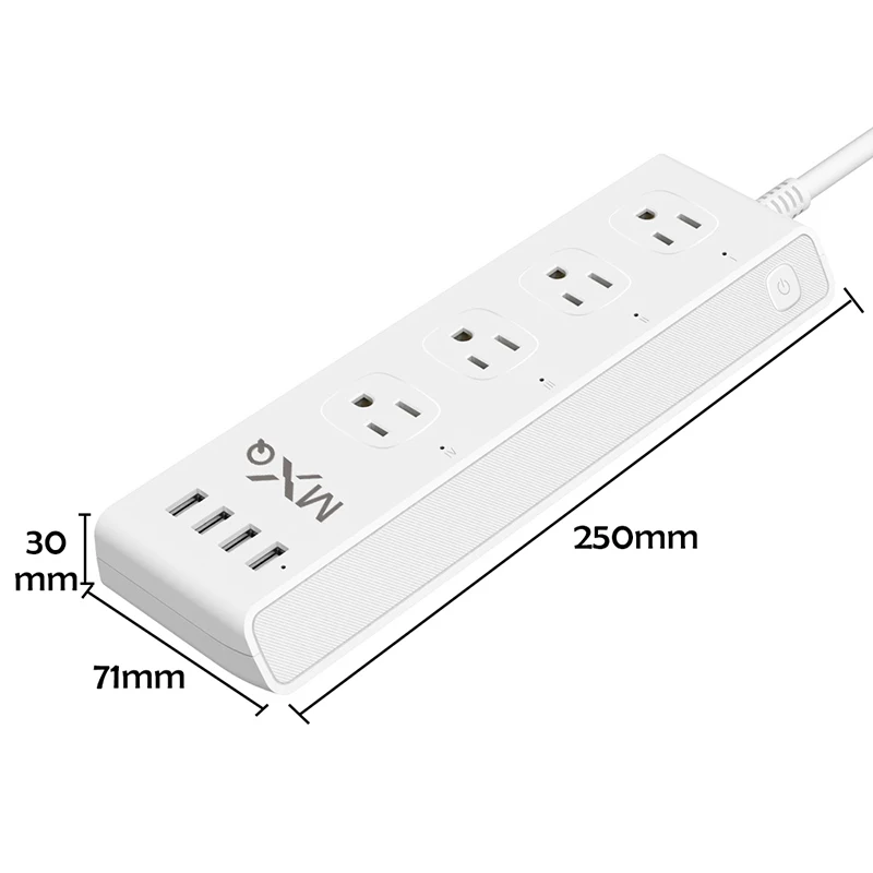 Смарт удлинитель розетка с 4 USB зарядки и 3 штепсельных вилок для Amazon Echo Alexa Google Home