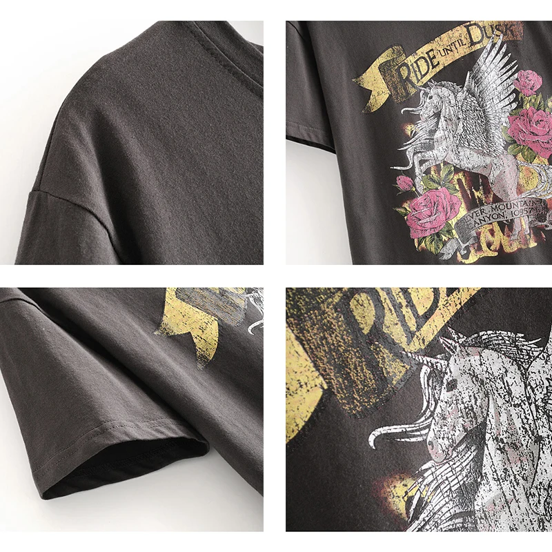 

2021 Summer Short Sleeve O Neck T Shirt Women Cotton Exotic Boho Tees Vintage Tops Graphic Shirts New Camisetas