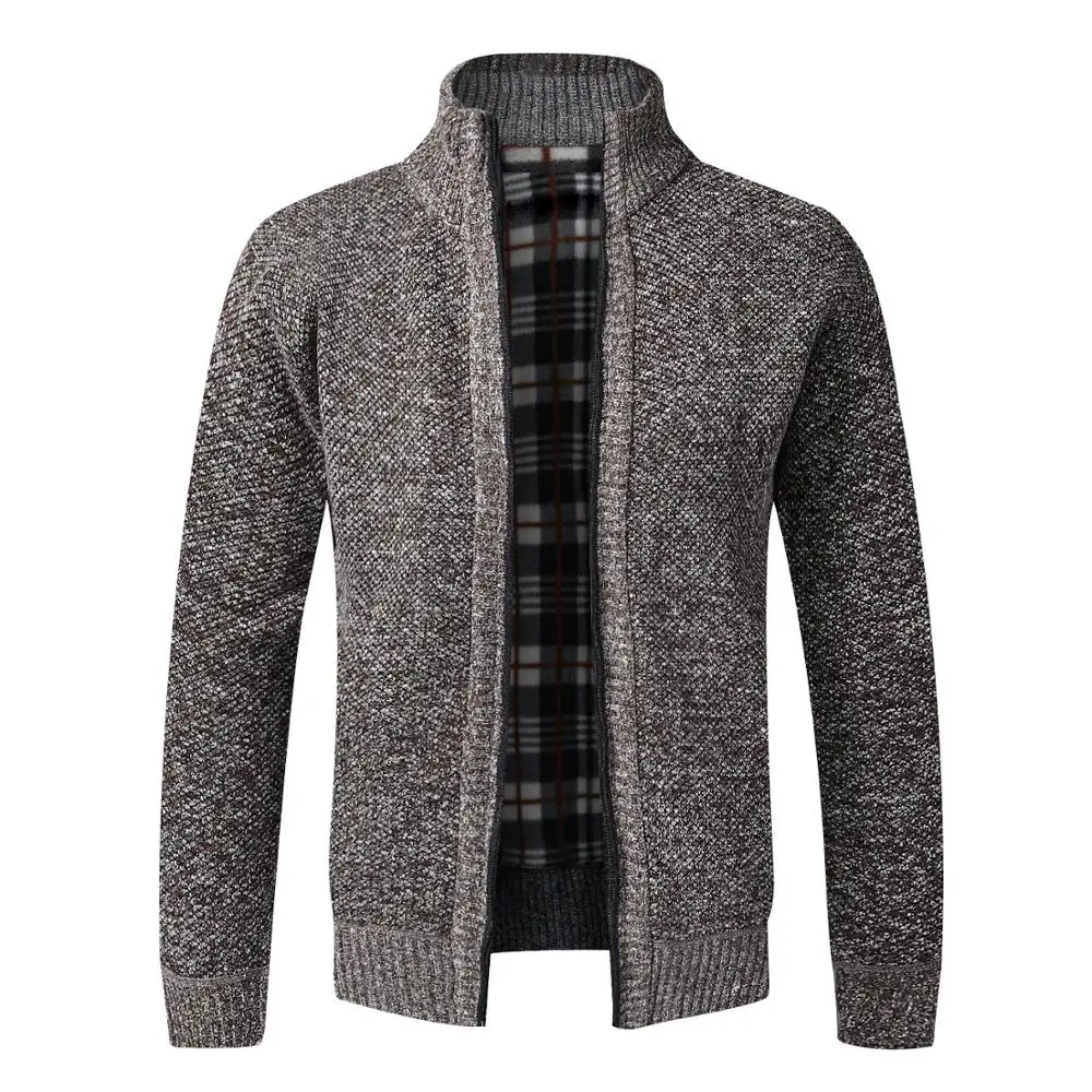 

2020 winter new men's jacket slim fit stand collar stand collar zipper jacket men pure cotton thick warm jacket men