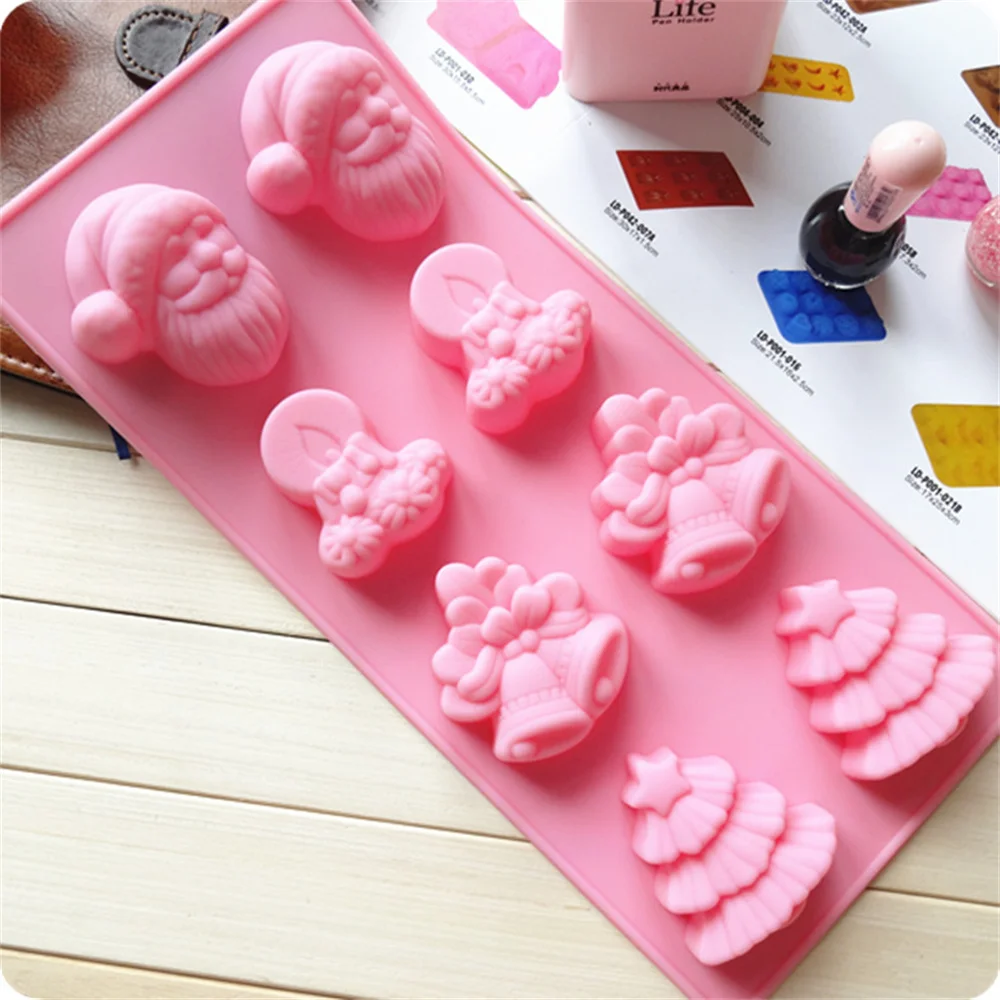

Christmas Theme Bell Christmas Tree Old Man DIY Soap Mold Silicone Cake Mold Baking Chocolate Mold Epoxy Mold Random Color