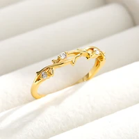 crystal branches wrap rings elegant stainless steel finger rings rhinestone rings for women jewelry gift mujer bijoux
