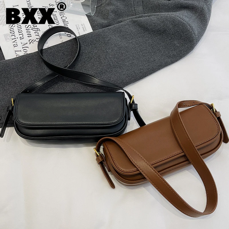 

[BXX] Woman New Brand Brief Vintage Quality PU Leather Personality All-match Crossbody Shoulder Bag Fashion Tide 2021 GF0645