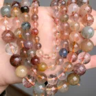 Оптовая продажа, натуральный цветной рутилированный кварцевый бисер, ручная работа, Diy браслет, ожерелье, круглые свободные бусины для изготовления ювелирных изделий