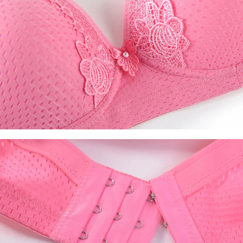 

Luxury Big Size Bras Women Underwear Wire free Burgundy B C Cup For Big Breast Ladies Cotton Thin Cup Lingerie Bras