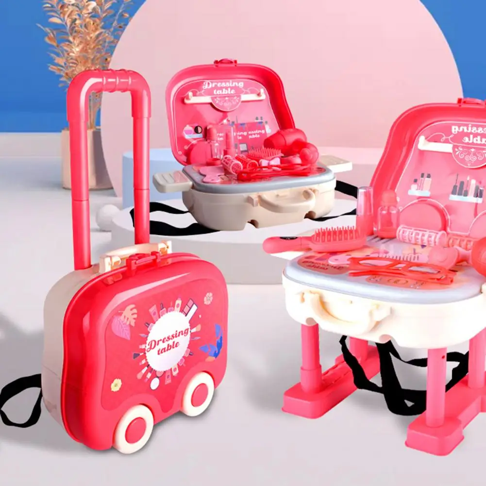 

Экологически чистый Развивающий комплект игрушек для макияжа, подарок на день рождения, чемодан для макияжа для детей, яркий цвет для отдых...