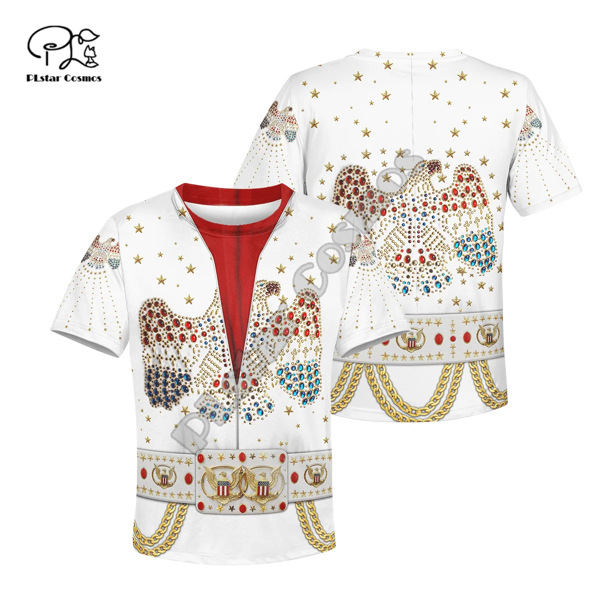 

Белая блестящая футболка PLstar Cosmos с 3d принтом, детский топ с коротким рукавом для мальчиков и девочек, Забавные футболки для косплея, повседн...