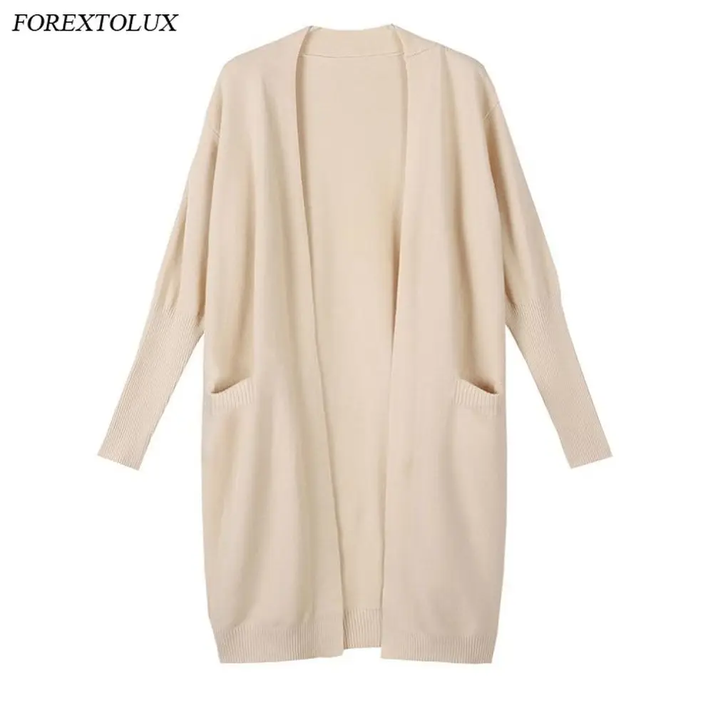 Женский длинный кардиган с карманами красный или зеленый Однотонный свитер в