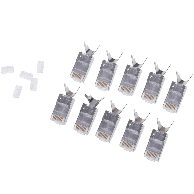 10 шт. Cat7 RJ45 разъем Cat 7 Кристальный штекер Экранированный FTP модульный 1 3 мм Высокое