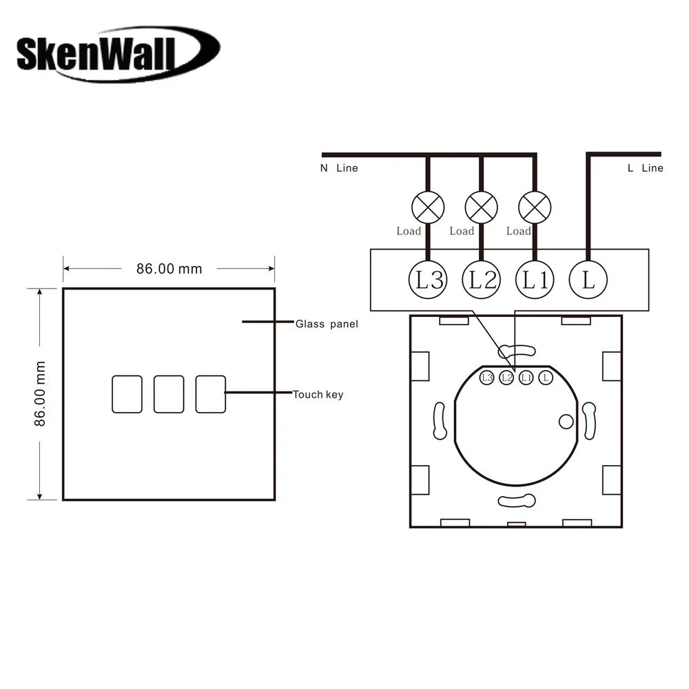 Стандарт ЕС кристальная стеклянная панель Водонепроницаемый дверной Звонок