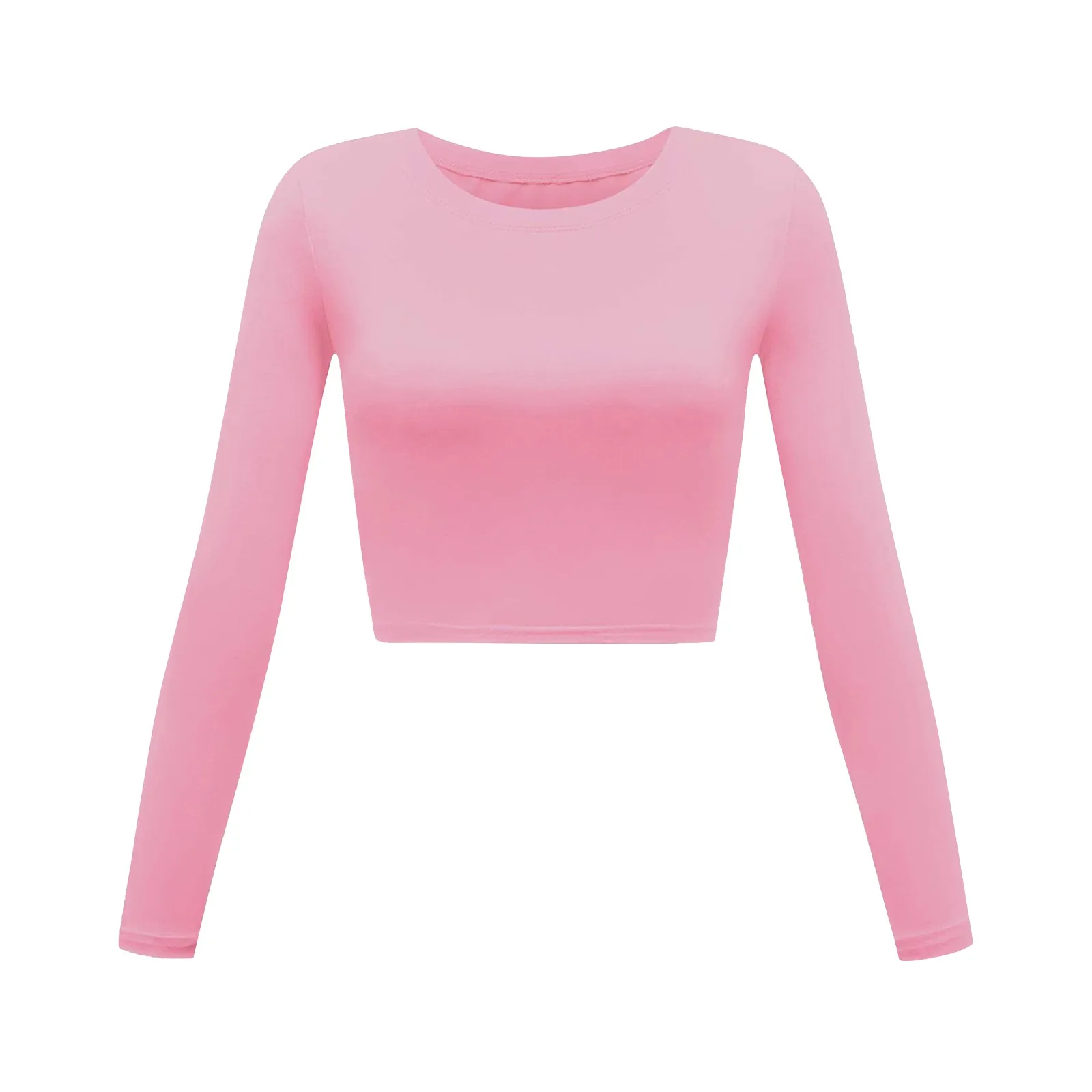 Женская однотонная телесная водолазка укороченная футболка Осенняя