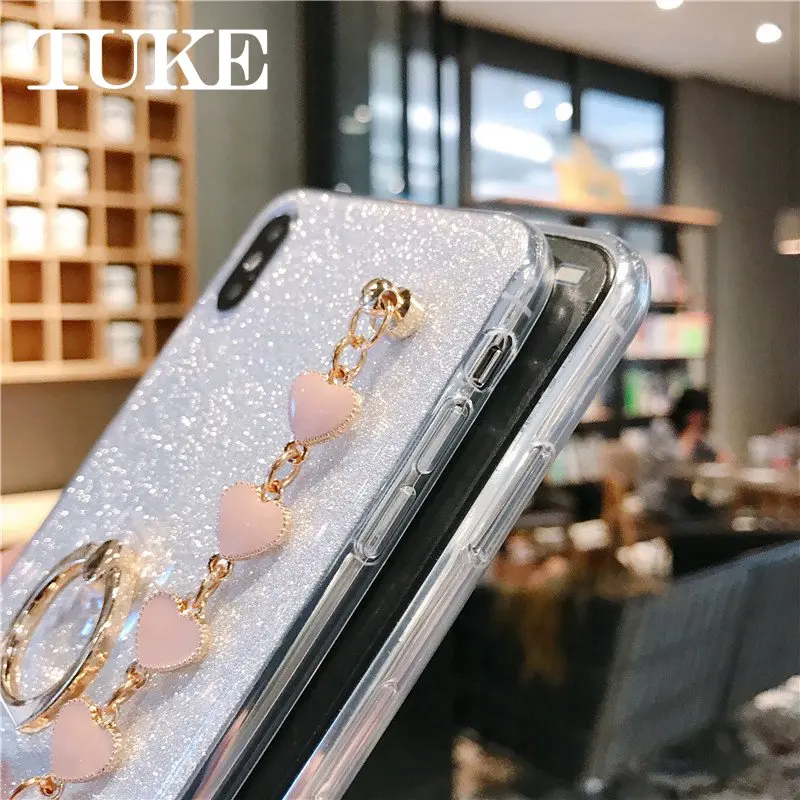 Блестящий чехол-браслет для LG K30 2019 K40 K12 Plus K50 с ремешком на запястье мягкий чехол Q6