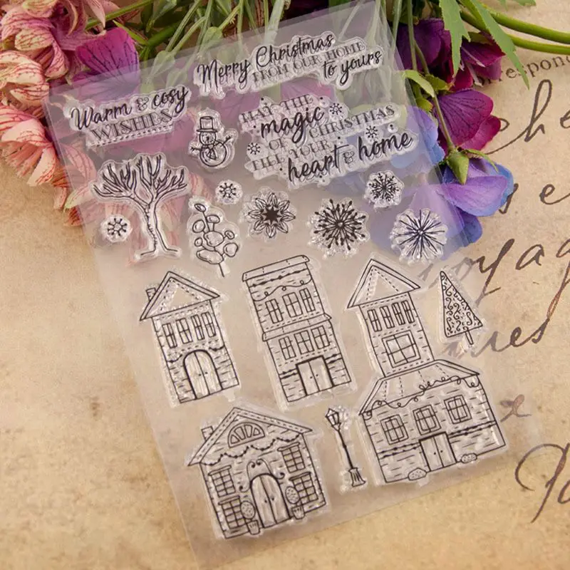 Силиконовый прозрачный штамп для дома сделай сам скрапбукинг рельефная