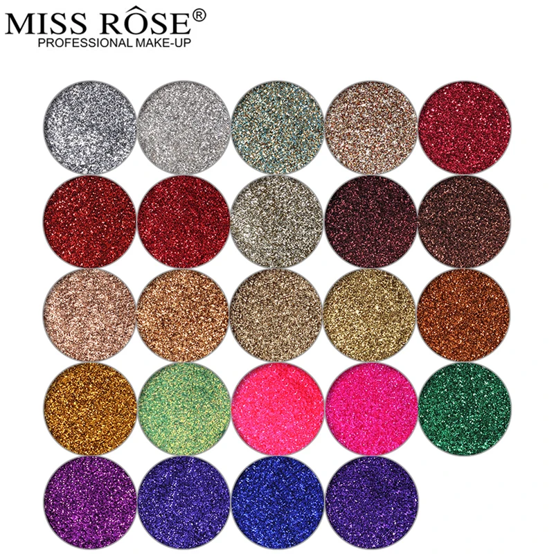 Miss Rose прессованные блестящие тени для век Палитра одного цвета Металлик Радуга