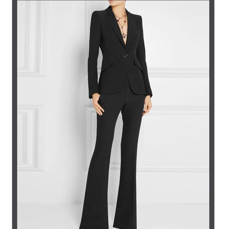 

Black Women Suit Business Pant Women Summer Business Suits Female Formal Work Wear 2 Piece Female Trouser Suits