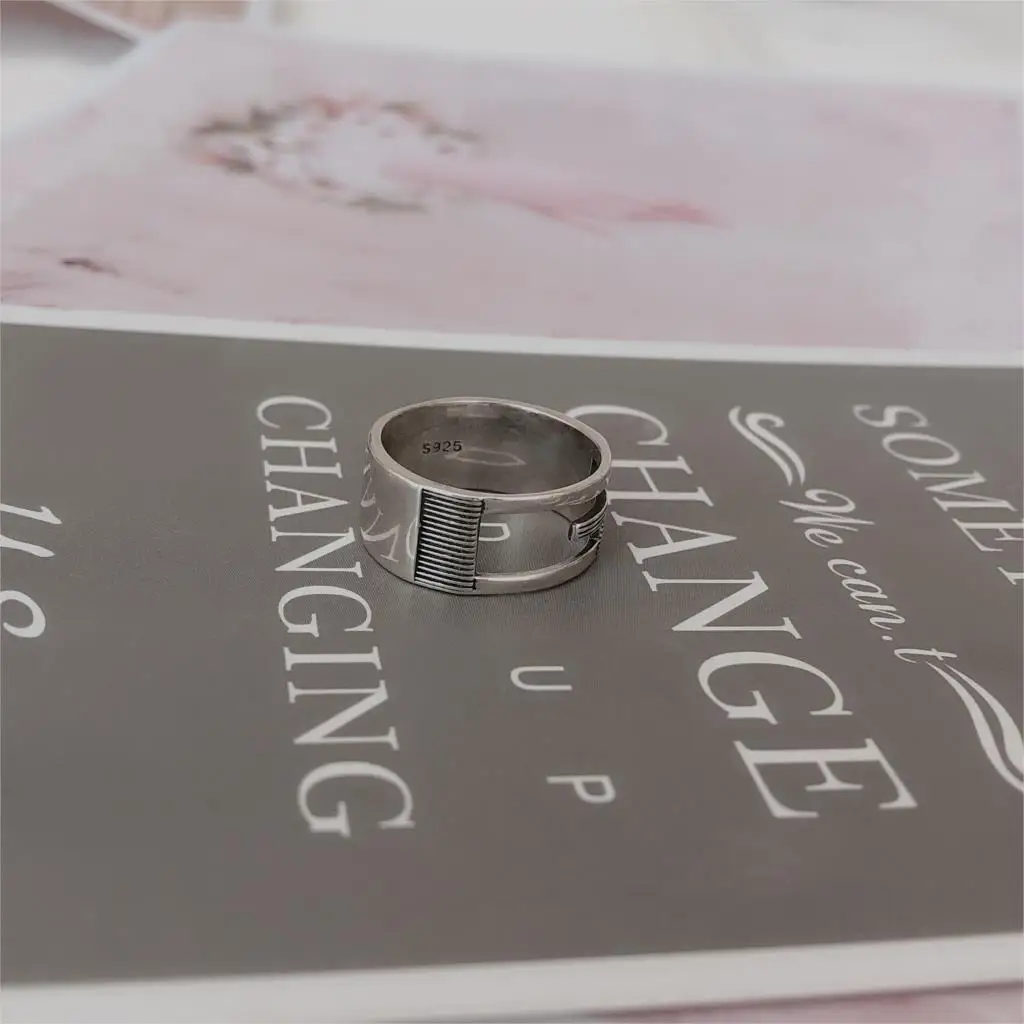 S925 Стерлинговое Серебро Кольца для женщин минимализм Antque тайское модное кольцо