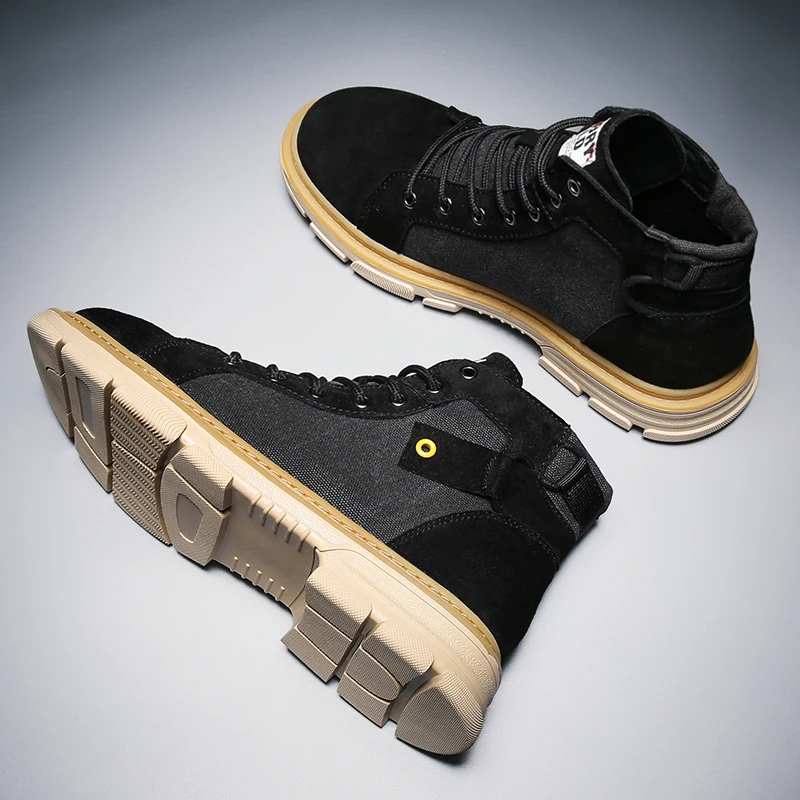 

Кроссовки мужские кожаные, повседневная обувь для отдыха, модные спортивные кеды, черные