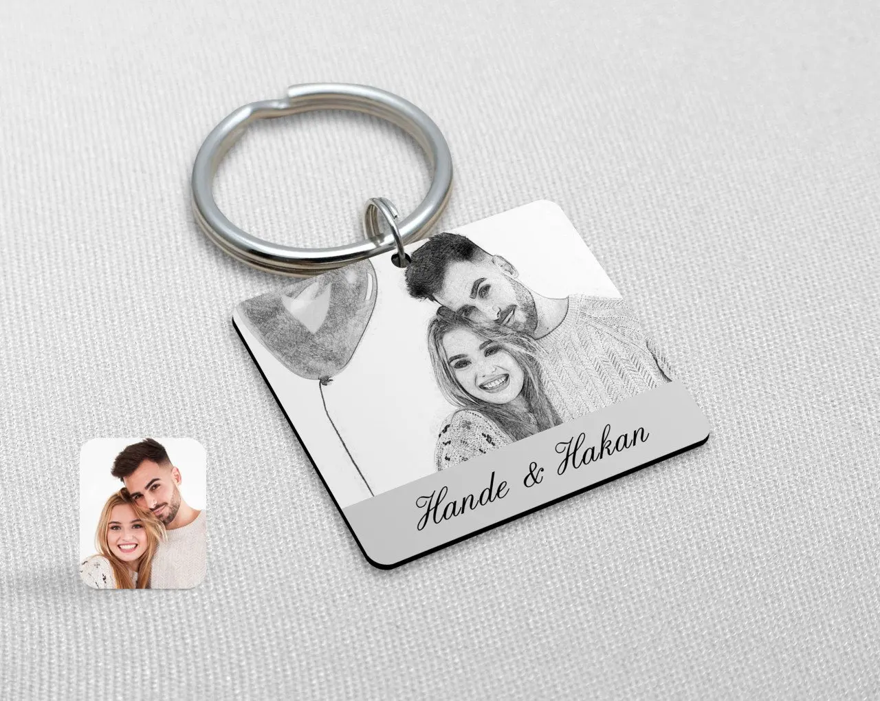 

Personalized Special Charcoal Wood Square Anahtarlık-1