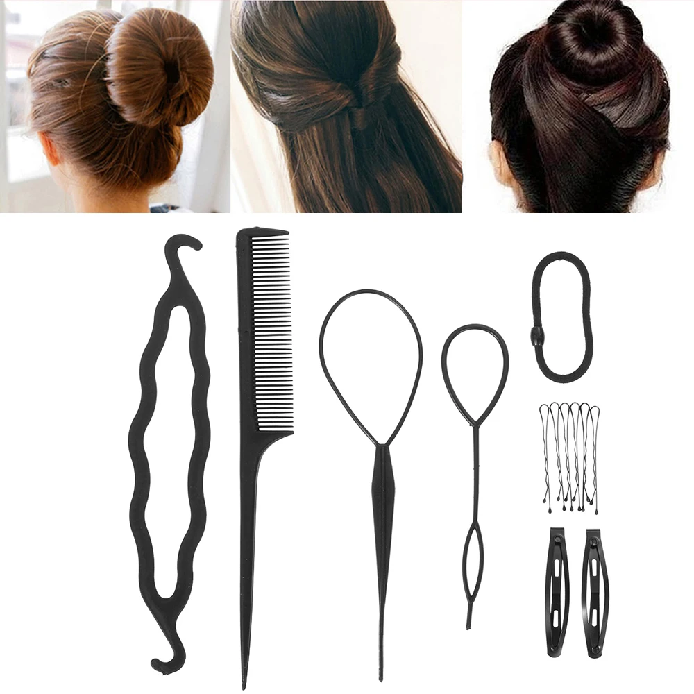 12 шт./лот пончик палка Твист укладки волос аксессуары Новая мода для волос, фигурная клип Стик булочка Rolle чайник заколка для косы инструменты