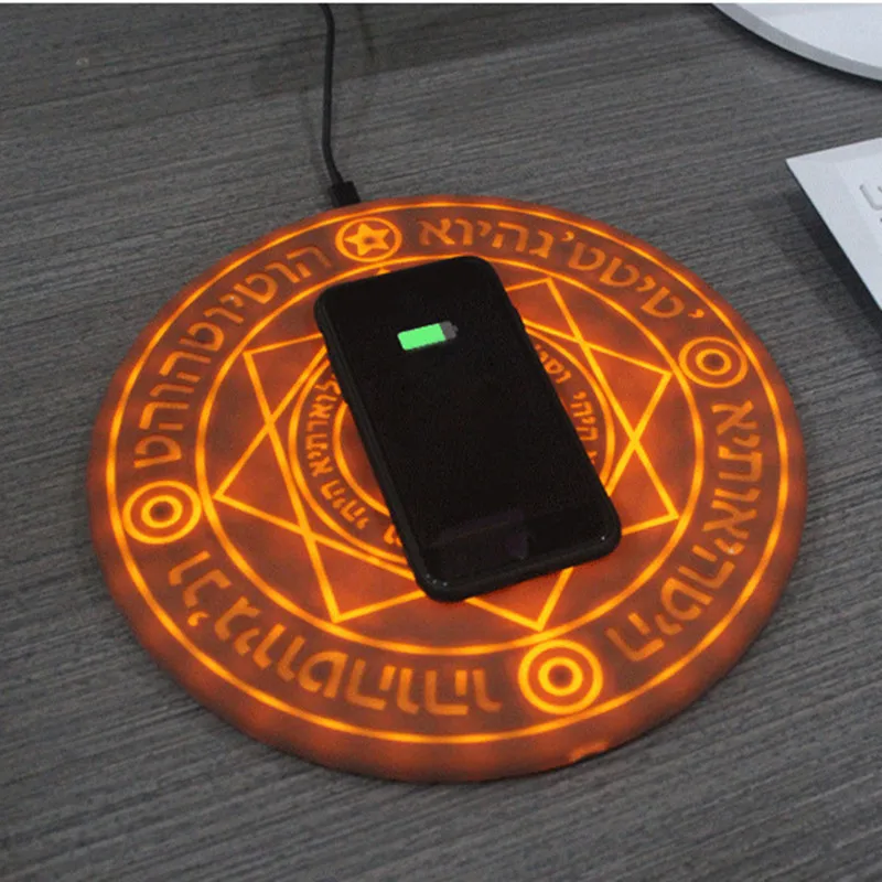 Wireless Charger 10W Glowing Magic Array Universal Qi Fast Charging Pad for iPhone 13 13Pro 12 12Promax 11 X XR XSMAX 8 7 Plus