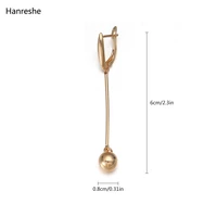 hanreshe best round drop earrings punk jewelry party long chain earring small copper round pendant romantic earring women gift