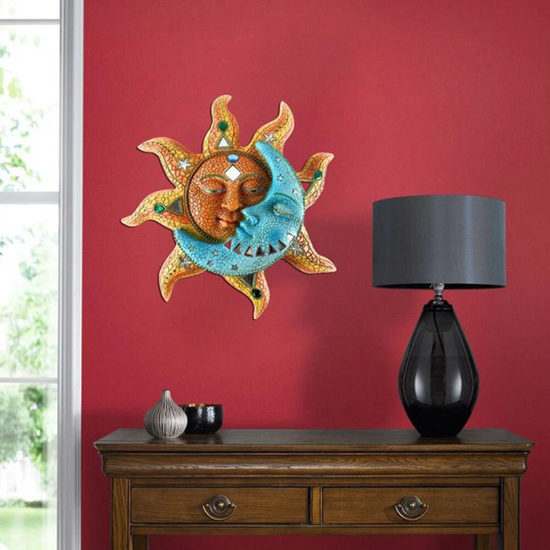 Sun and Moon Art Decoration Metal Crafts Craetive Gifts Wall Hanging Ornament for Home Garden Courtyard S7 | Дом и сад