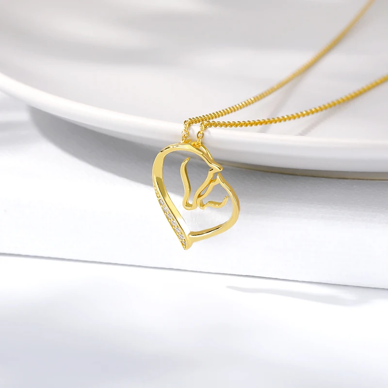 Женское колье с кристаллами в виде сердца|Ожерелья подвеской| |