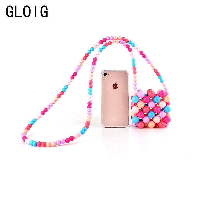 

New Hollow Out Fashion Women Beaded Clutch Open Style Candy Color Evening Bags With Chain Party Handbags